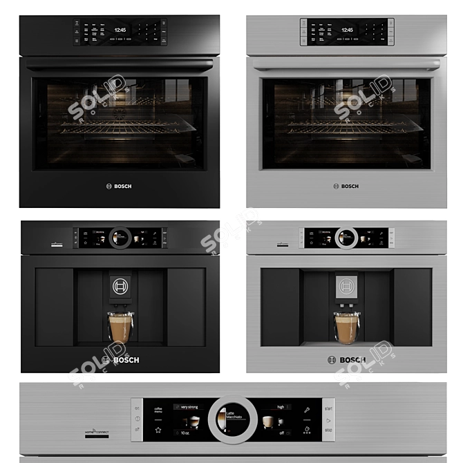 Bosch Ovens Collection: Benchmark Double & Single Oven + Coffee Maker 3D model image 4