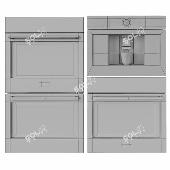 Bosch Ovens Collection: Benchmark Double & Single Oven + Coffee Maker 3D model image 5