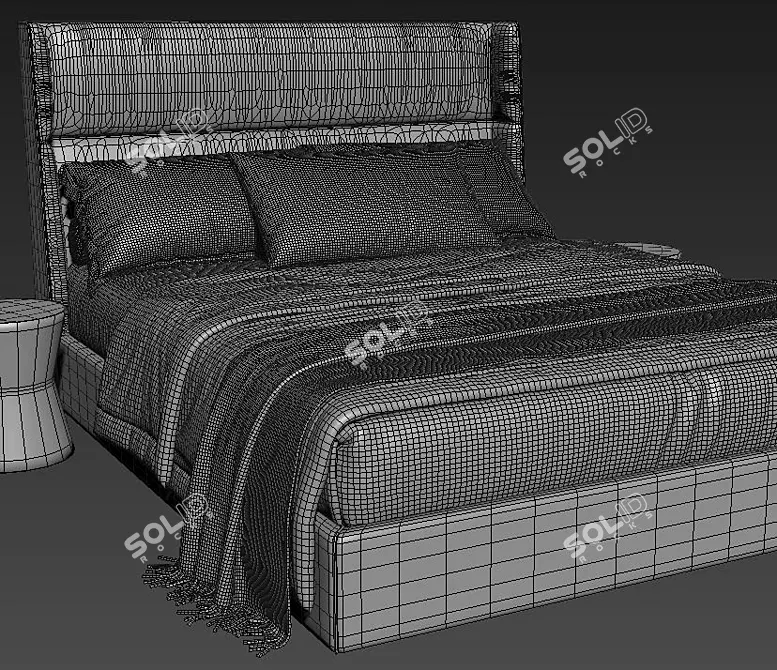 Chloe Poliform Bed: Modern and Stylish Furniture Solution 3D model image 4