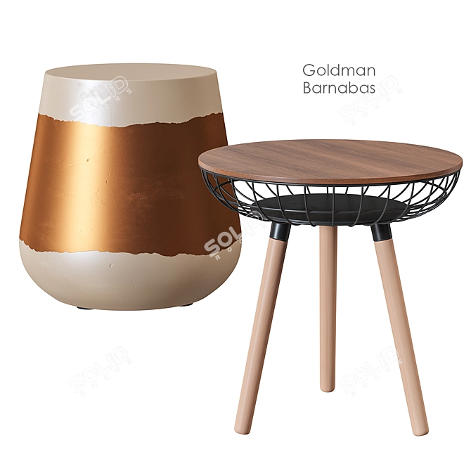 Modern La Forma Goldman Coffee Table 3D model image 1