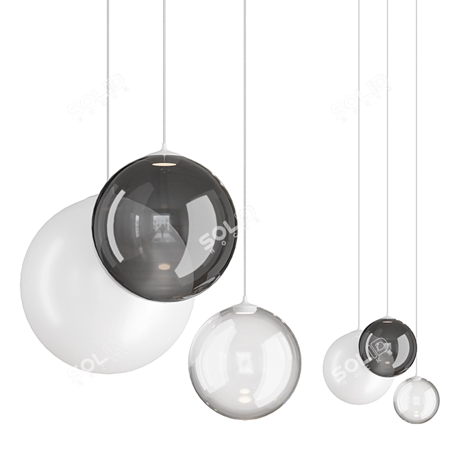 Floating Spheres | Random Solo Hanging Lamp 3D model image 1