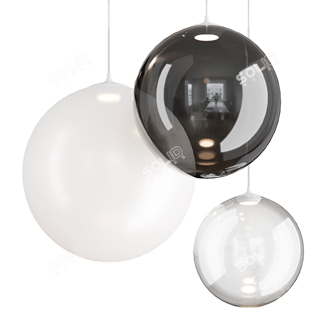 Floating Spheres | Random Solo Hanging Lamp 3D model image 3