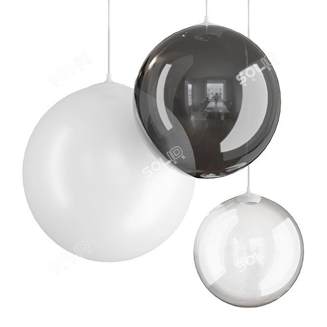 Floating Spheres | Random Solo Hanging Lamp 3D model image 4