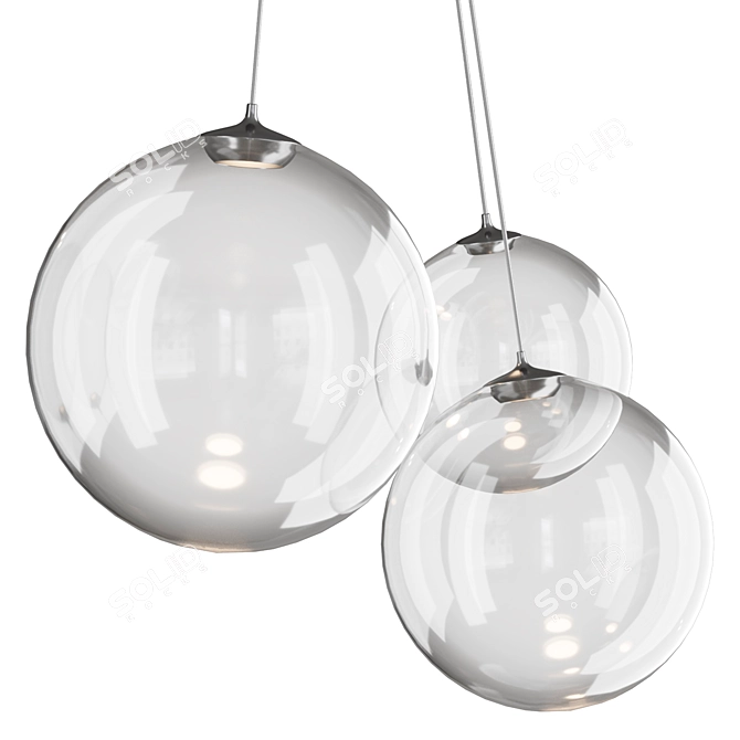 Lodes Random Glass Pendant 3D model image 4