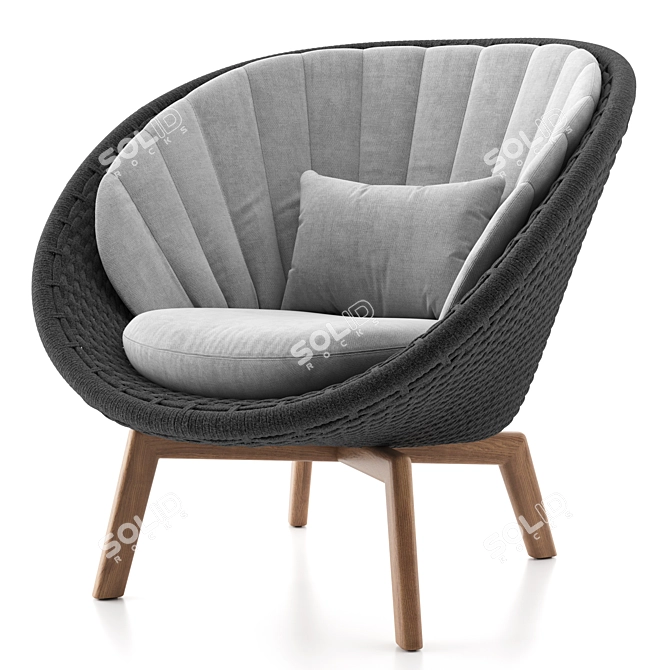 Danish Design Peacock Lounge Chair 3D model image 1