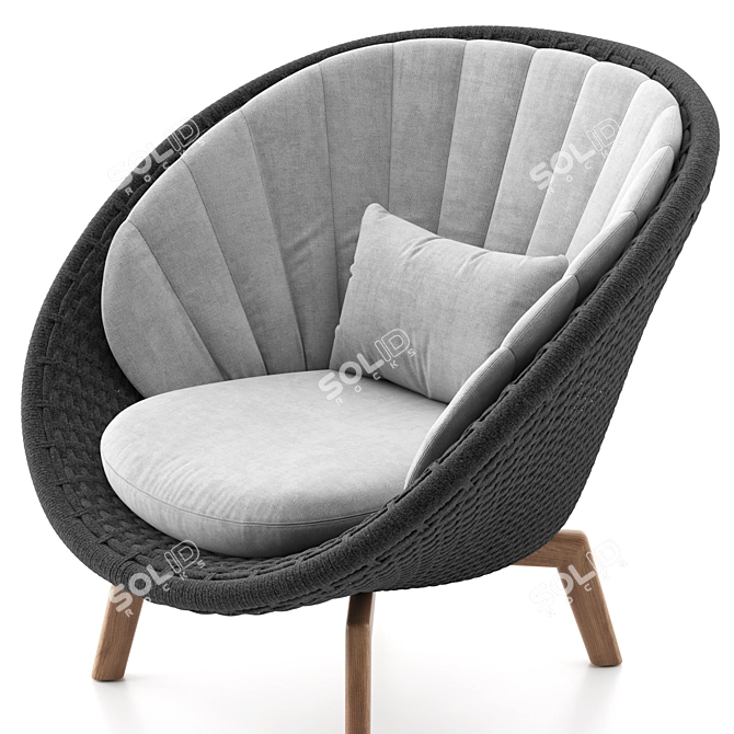 Danish Design Peacock Lounge Chair 3D model image 5