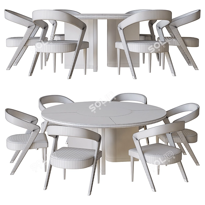 Modern Wave Chair & Table: Bizzotto Italia 3D model image 2