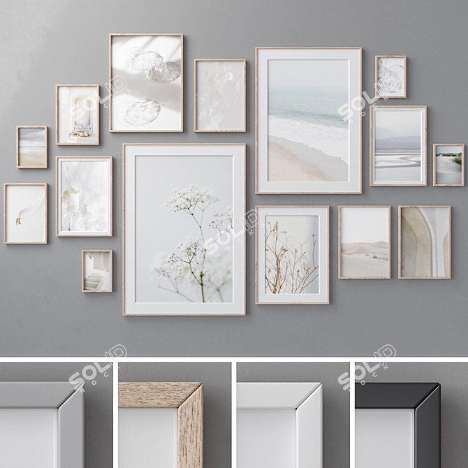 Elegant Wall Art Set 1782 3D model image 1