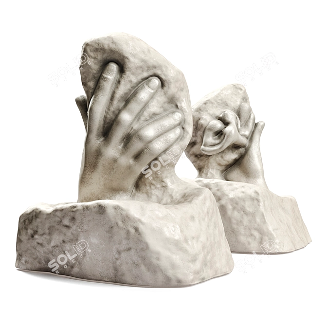 Ethereal Touch: Rodin's Divine Sculpture 3D model image 1