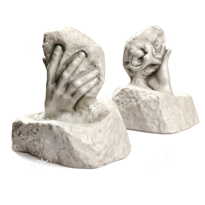 Ethereal Touch: Rodin's Divine Sculpture 3D model image 2