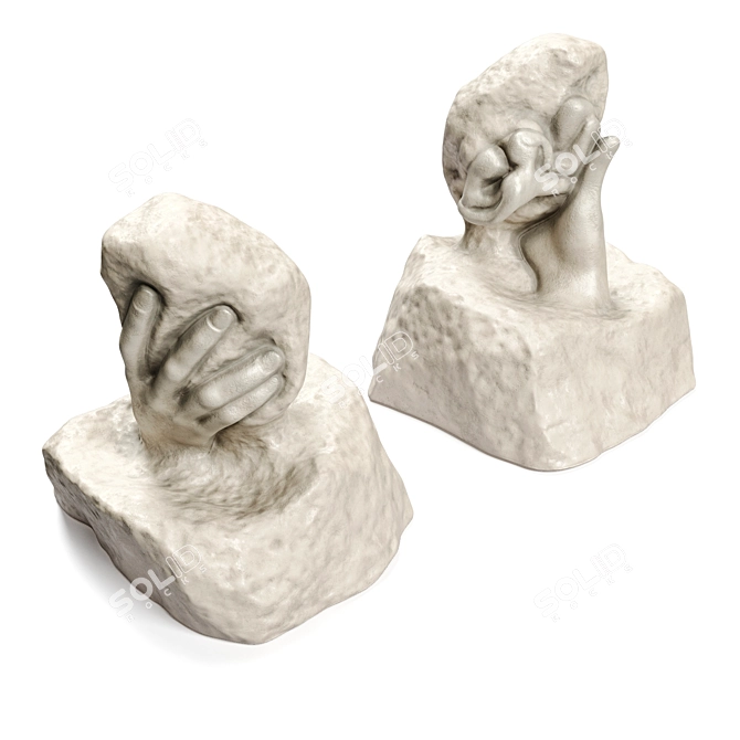 Ethereal Touch: Rodin's Divine Sculpture 3D model image 3