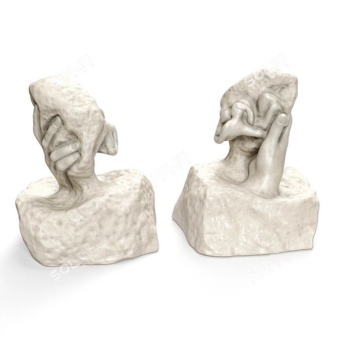 Ethereal Touch: Rodin's Divine Sculpture 3D model image 4