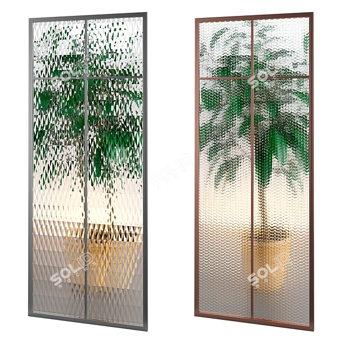 Title: Modular Glass Partitions Set 3D model image 4