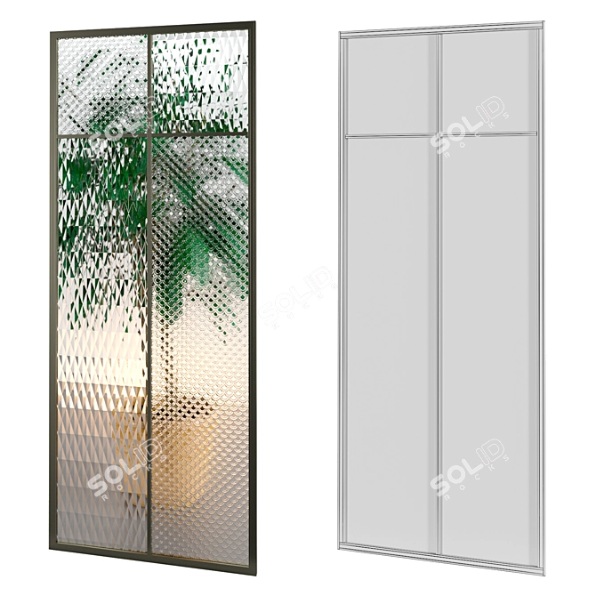 Title: Modular Glass Partitions Set 3D model image 5