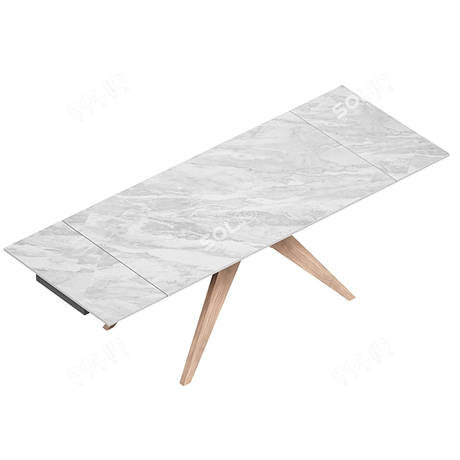 Valencia Extendable Table: Stylish Ceramic Coated Design 3D model image 3