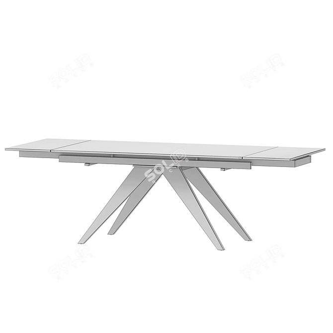 Valencia Extendable Table: Stylish Ceramic Coated Design 3D model image 4