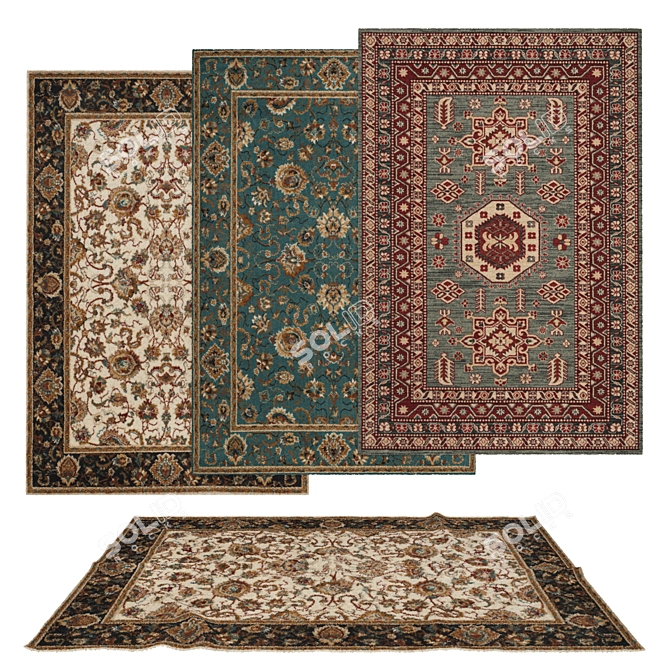 6-Piece Varietex Rug Set 3D model image 1