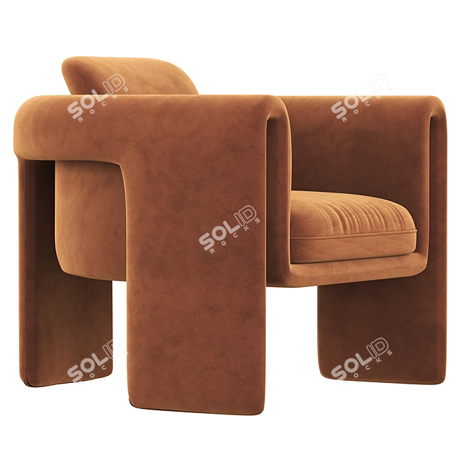 Elegant and Luxurious Floria Velvet Chair 3D model image 1