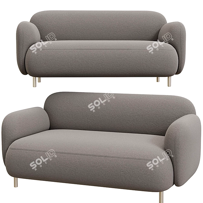 Pedrali BUDDY 218: Stylish 2-Seater Fabric Sofa 3D model image 1