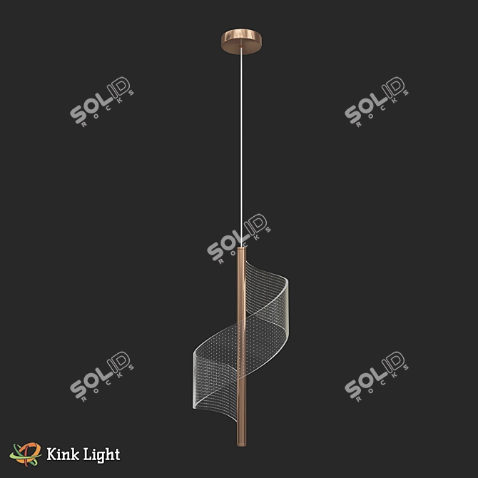 Golden LED Hanger Pendant Light 3D model image 1