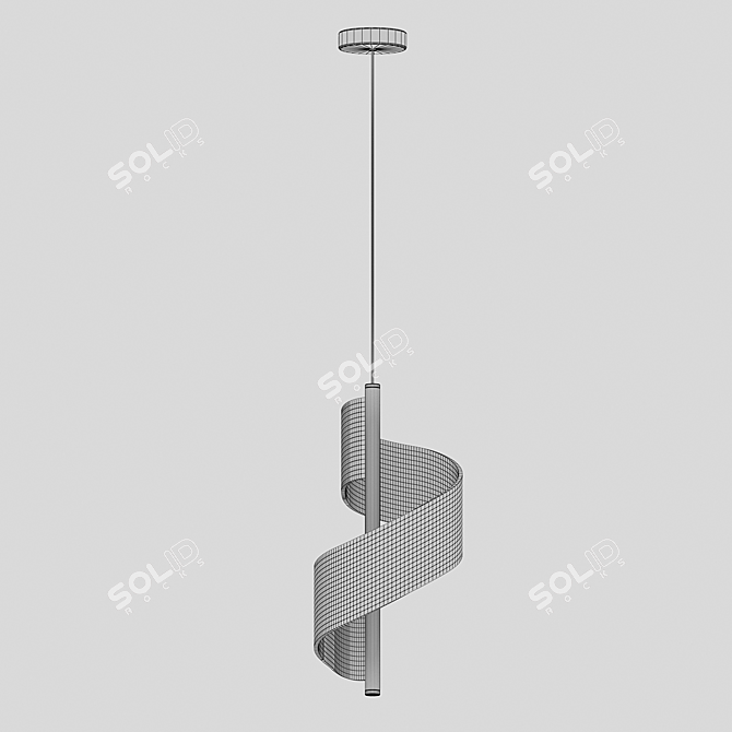 Golden LED Hanger Pendant Light 3D model image 2