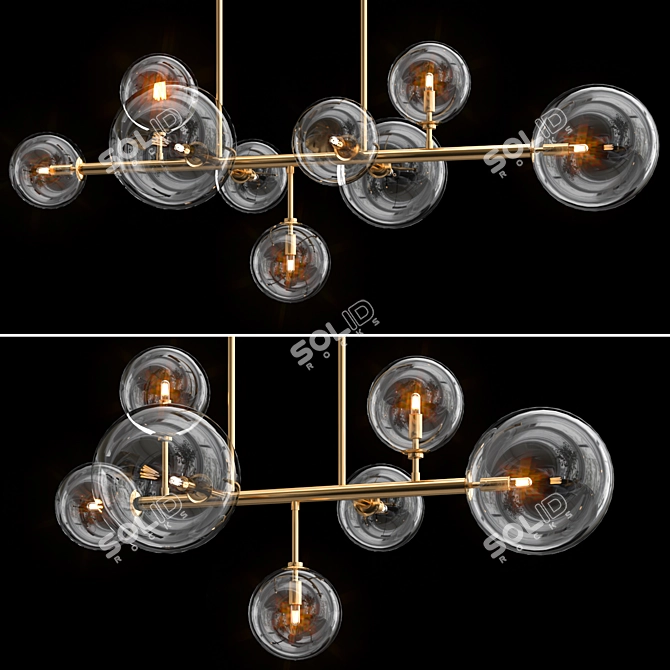 Elegant Delilah Linear Chandelier 3D model image 1