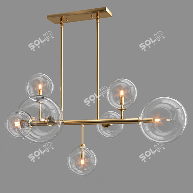 Elegant Delilah Linear Chandelier 3D model image 2