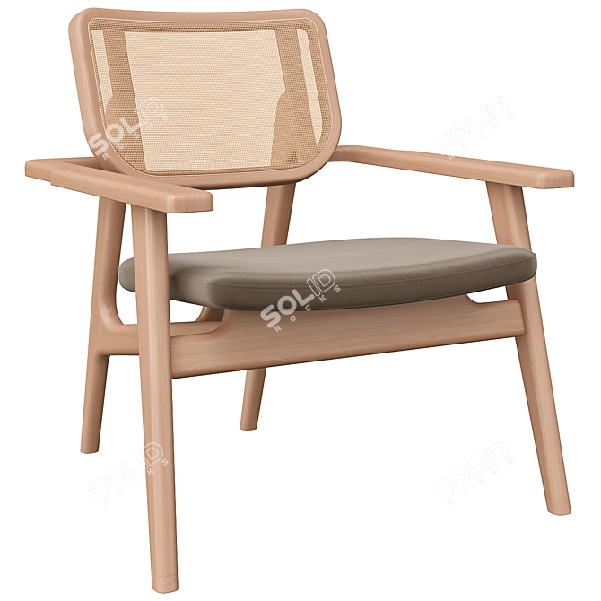 Elegant Inger Wicker Armchair: Perfect for Any Space 3D model image 1