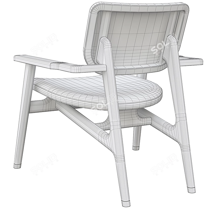 Elegant Inger Wicker Armchair: Perfect for Any Space 3D model image 4