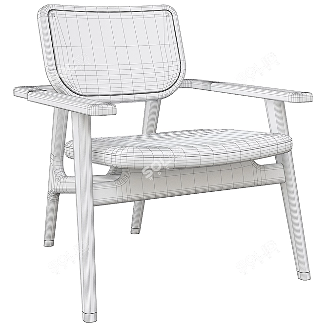 Elegant Inger Wicker Armchair: Perfect for Any Space 3D model image 5