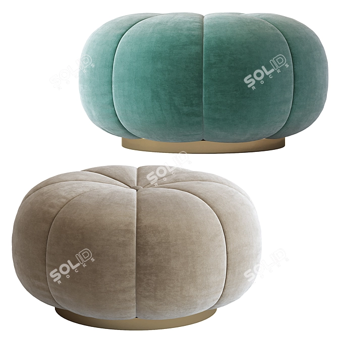 Sofia Velvet Footstool: Luxurious and Elegant 3D model image 1