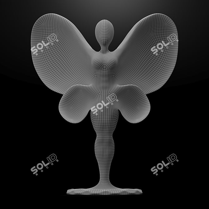Italian Statuario Marble Butterfly Sculpture 3D model image 7