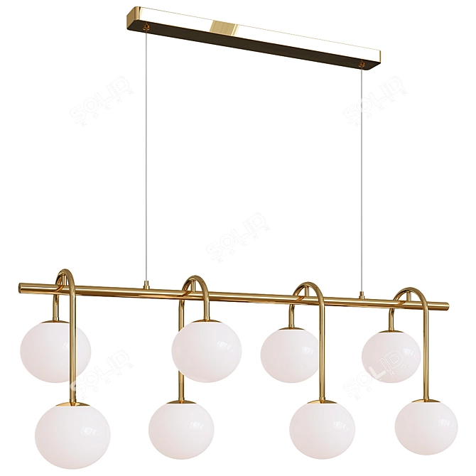 Elegant LULLA Long Chandelier 3D model image 1