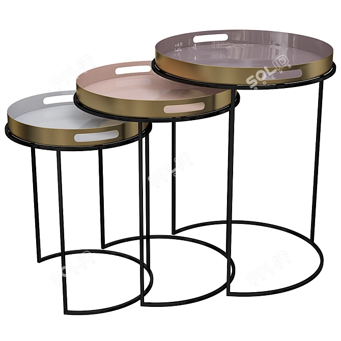 Modern Bailey Side Tables: Stylish and Functional 3D model image 2