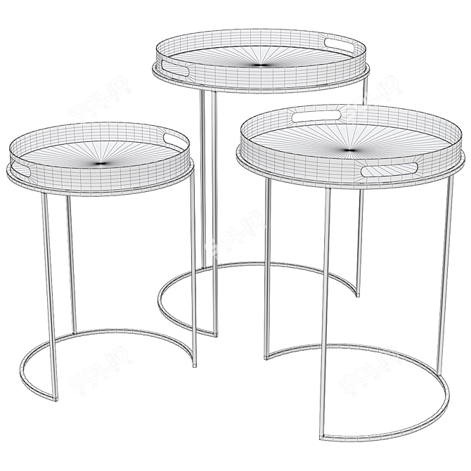 Modern Bailey Side Tables: Stylish and Functional 3D model image 3