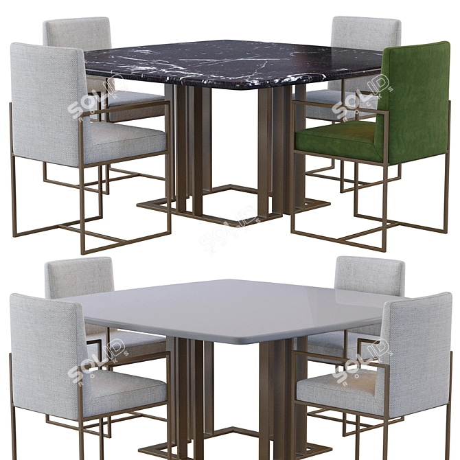 Modern Charlie Table by Meridiani 3D model image 1