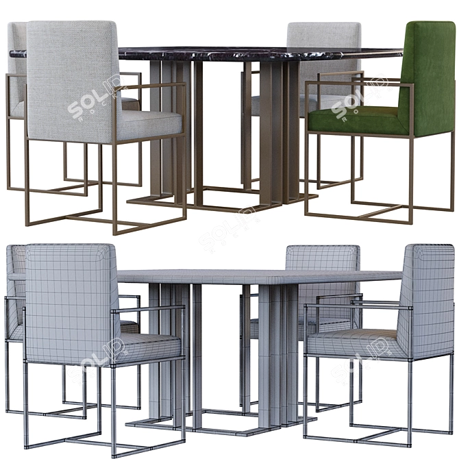 Modern Charlie Table by Meridiani 3D model image 4