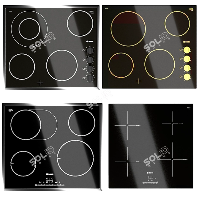 Bosch Induction Hob Set 3D model image 1