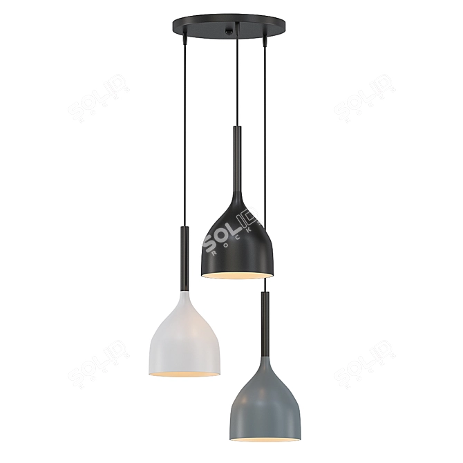 Nordic Teardrop Multi Pendant Light 3D model image 1