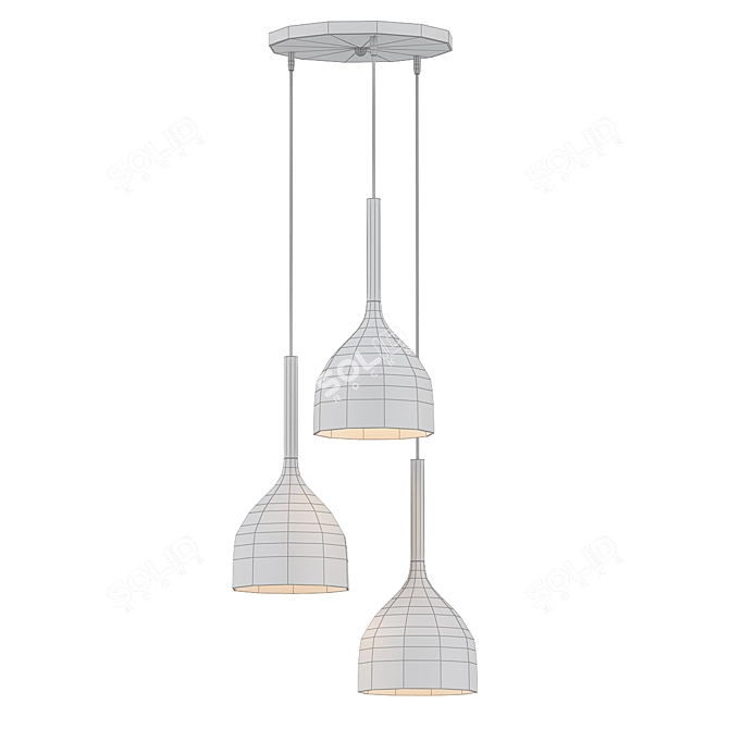 Nordic Teardrop Multi Pendant Light 3D model image 2