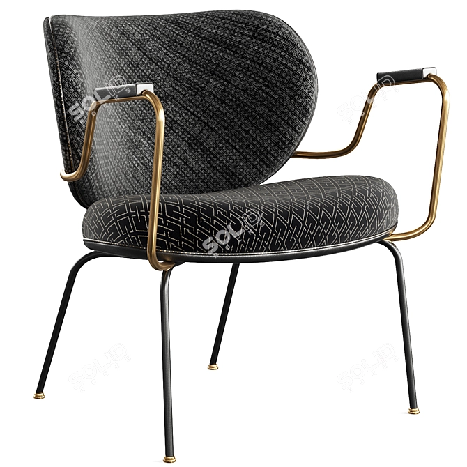 Elegant Kalida Lounge Chair 3D model image 1