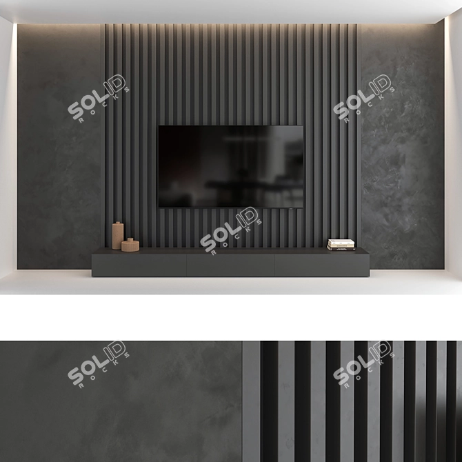 Luxury TV Wall Set: Transform Your Space with Set 11 3D model image 4