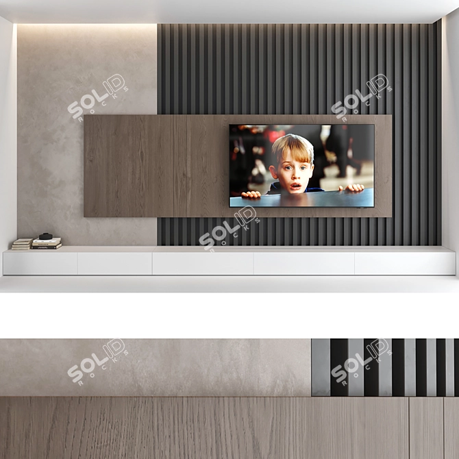 Luxury TV Wall Set: Transform Your Space with Set 11 3D model image 5