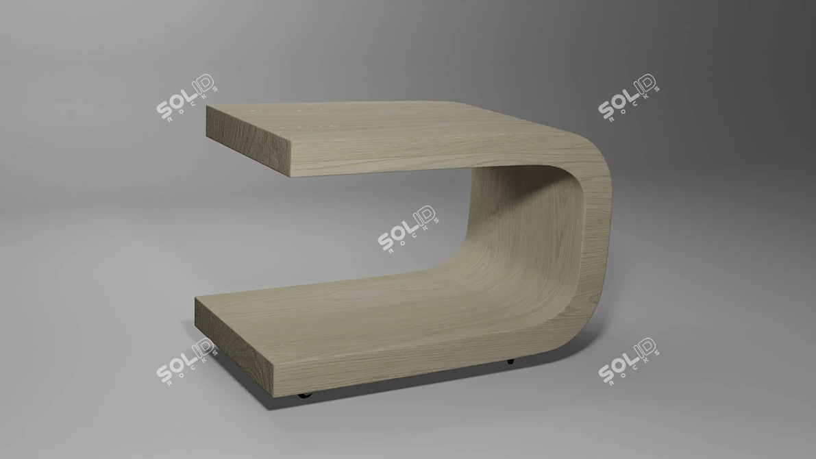 Curved Coffee Table 3D model image 1