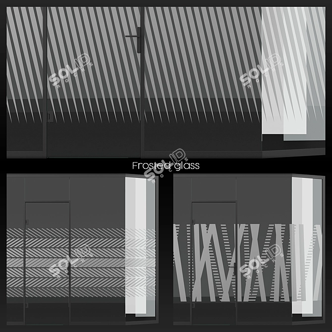 Vinyl Glass Film Set | Office Partitions 05 3D model image 2