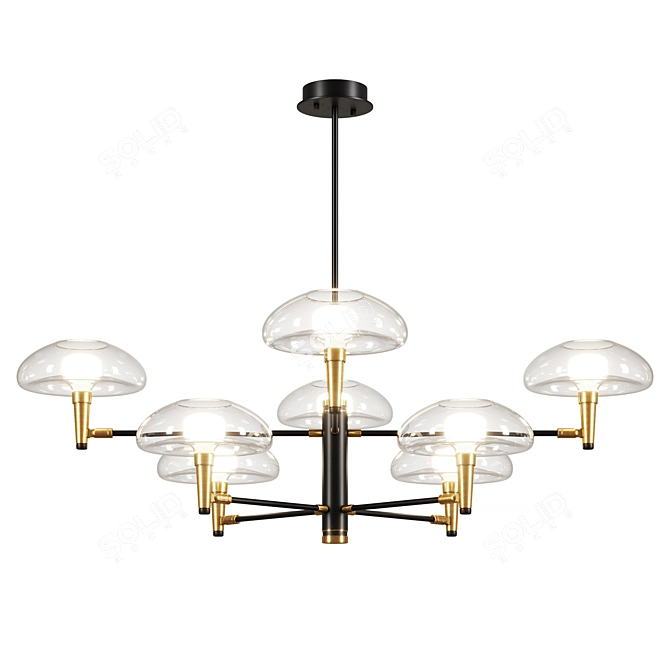 Scandinavian Glass Chandelier 3D model image 3