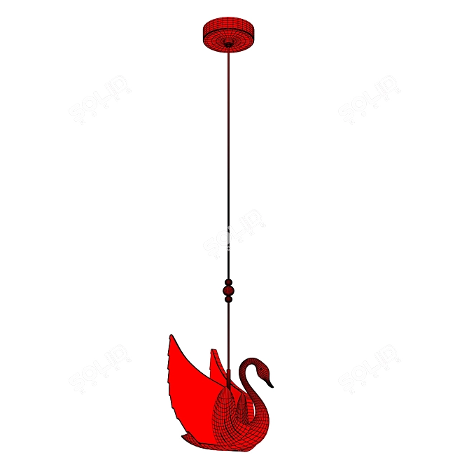 Glowing Swan Pendant Light 3D model image 2