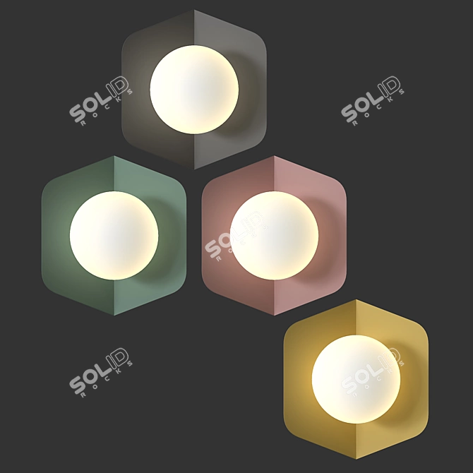 Delicate Macaroon Pendant Light 3D model image 2