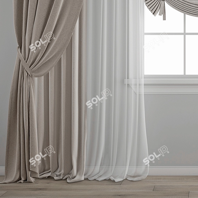 Polygonal Curtain: High Quality 3D Model 3D model image 2