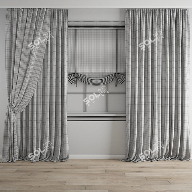 Polygonal Curtain: High Quality 3D Model 3D model image 5